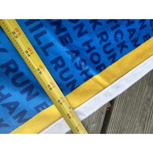 Boston Marathon Unicorn Blanket Throw Running 39X59 26.2 Soft New Blue Yellow - Picture 7 of 9